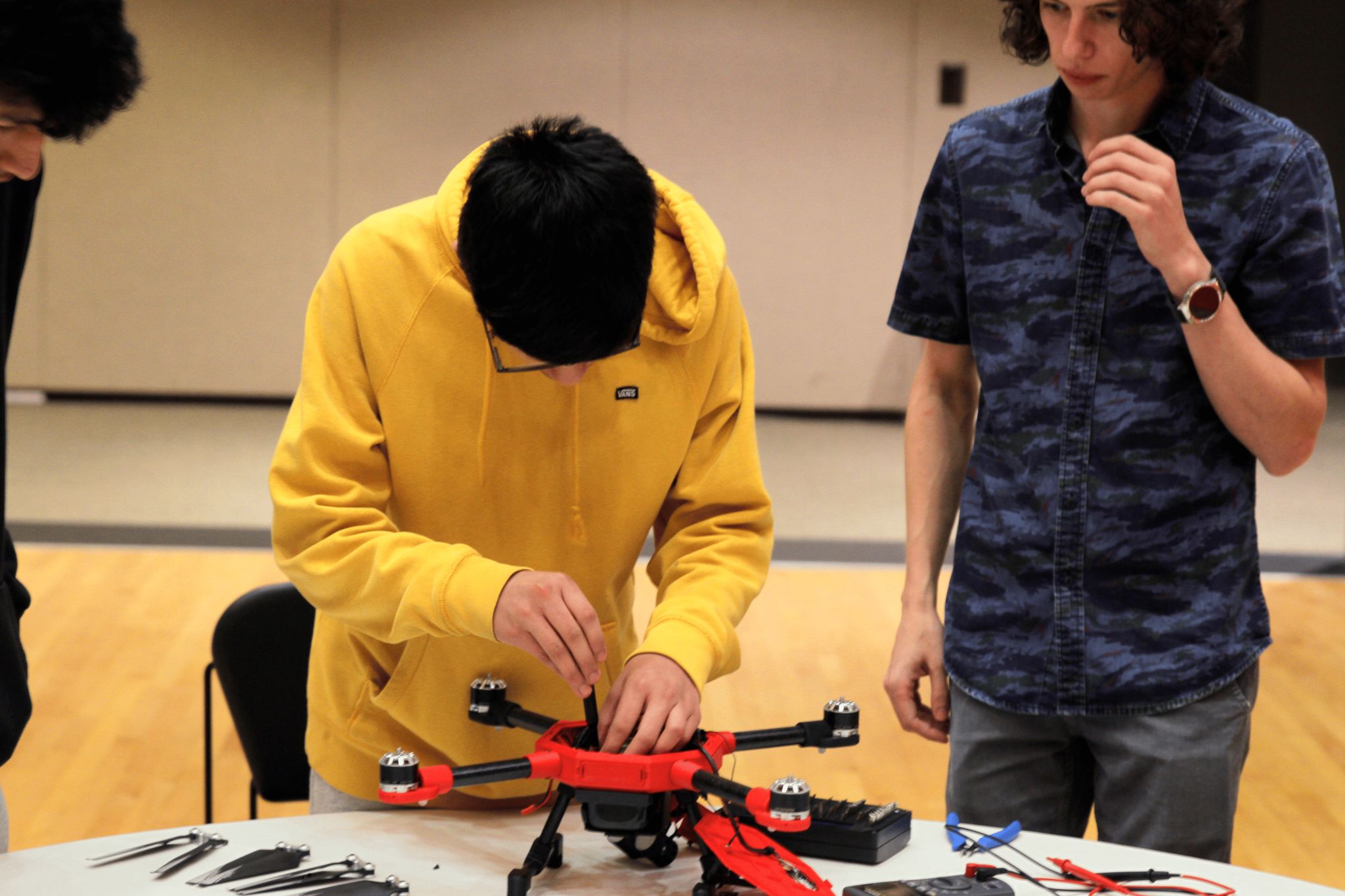 Patrick working on drone